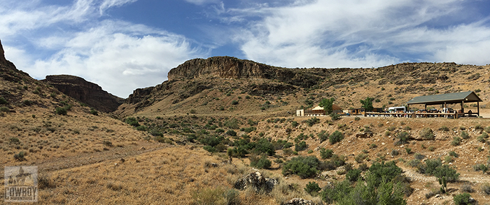 A view of camp while Horseback Riding in Las Vegas at Cowboy Trail Rides in Red Rock Canyon