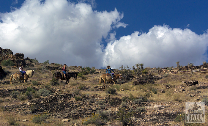 A picture of fiders starting our on the Canyon Rim Ride while Horseback Riding in Las Vegas at Cowboy Trail Rides in Red Rock Canyon