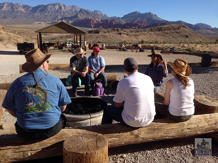 Cowboy Trail Rides - Devyn gives safety instructions