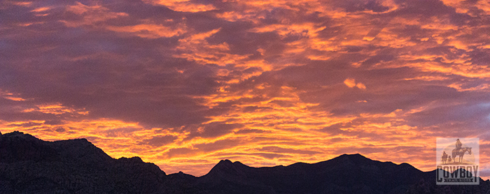 Cowboy Trail Rides - Sunset over the Wilson Cliffs